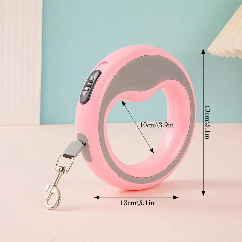 Correa Retráctil para Perro, Resistente, Extensible, con Cinta de Nailon Fuerte, Freno de Una Mano, Diseño Antienredos para Perros Pequeños