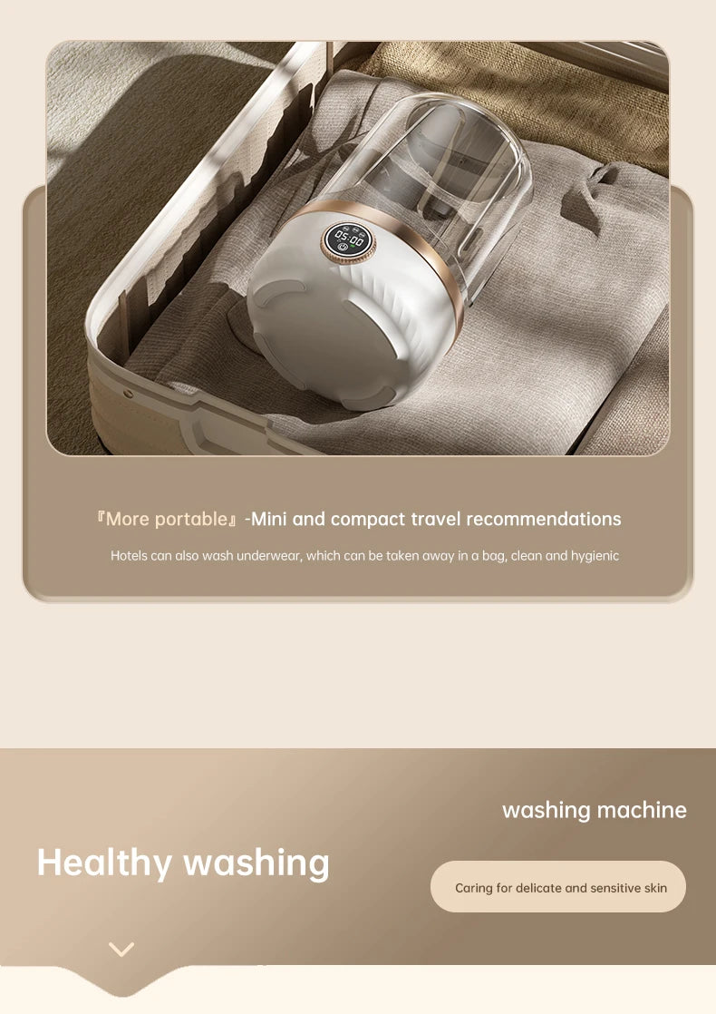 Lavadora Portátil Inalámbrica Mi 2L con Taza de Lavado Automática, Mini Lavadora Recargable Especial para Ropa de Bebé