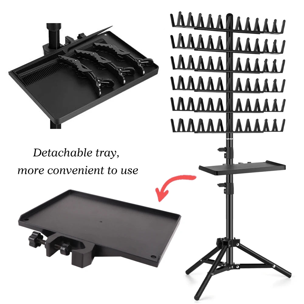 Nunify-estante para el cabello para trenzar, divisor de 144 clavijas para soporte separador, estante para el cabello trenzado, soporte de extensión de pie, colgador