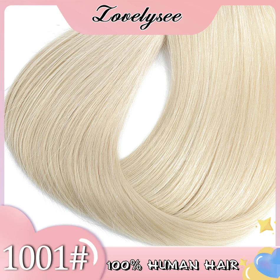 Lovelysee 3/4 media peluca de cabello humano con Clip en extensiones de cabello cabello Remy liso sedoso Color marrón suave 150% 180% peluca para mujeres