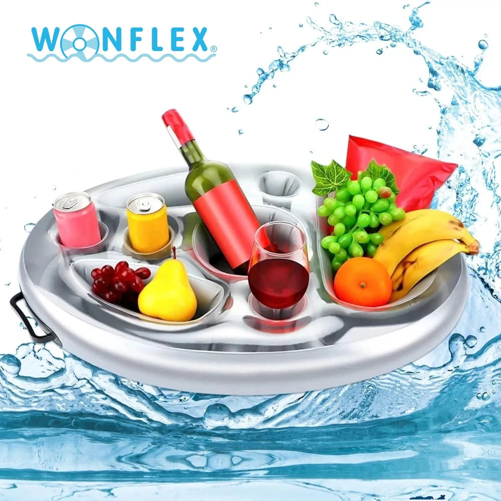 Mesa Enfriadora Flotante para Piscina, Bandeja de Bar Flotante, Colchón de Piscina, Soporte para Comida y Bebidas, Accesorio para Piscina