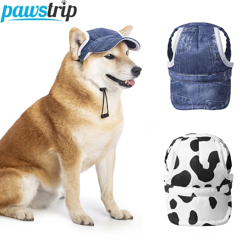 Gorra de béisbol ajustable para perros, sombrero protector solar para perros con orificios para las orejas, gorra para mascotas al aire libre para perros, sombrero para cachorros, accesorios para perros