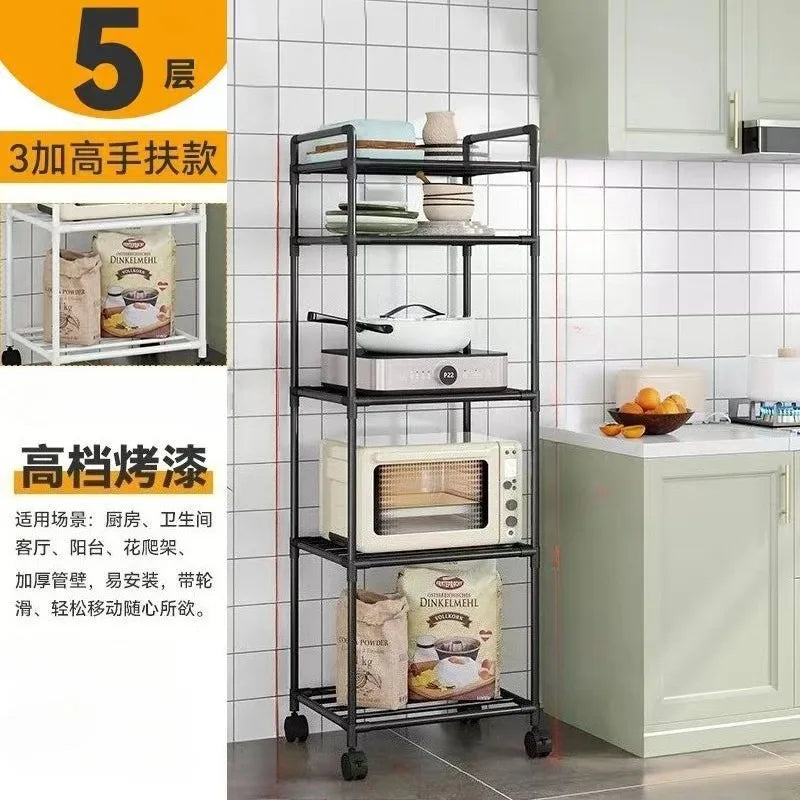 Unidad de almacenamiento y estantería portátil para el hogar, adecuada para cocina, dormitorio y uso multipropósito, con ruedas.