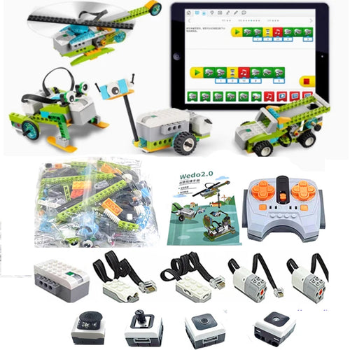 280 Uds piezas WeDo 2,0 RC juego de núcleos de robótica con seis sensores compatibles lego 45300 estudiante DIY juguete educativo de ladrillo