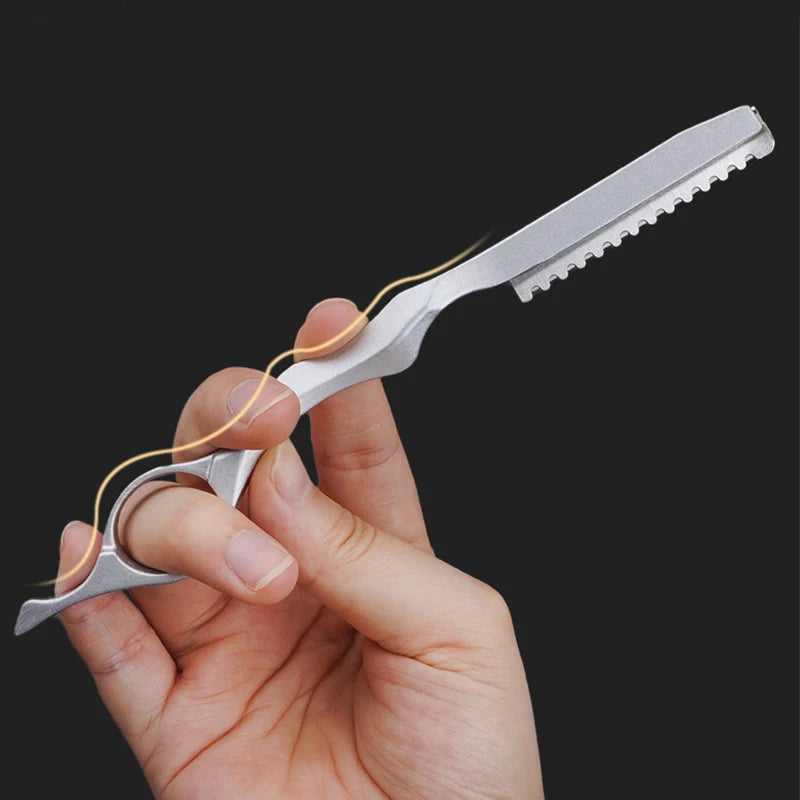 Navaja de Aluminio para Adelgazar el Cabello, Cuchilla de Corte Profesional, Afilada, para Barbería, Herramientas de Salón
