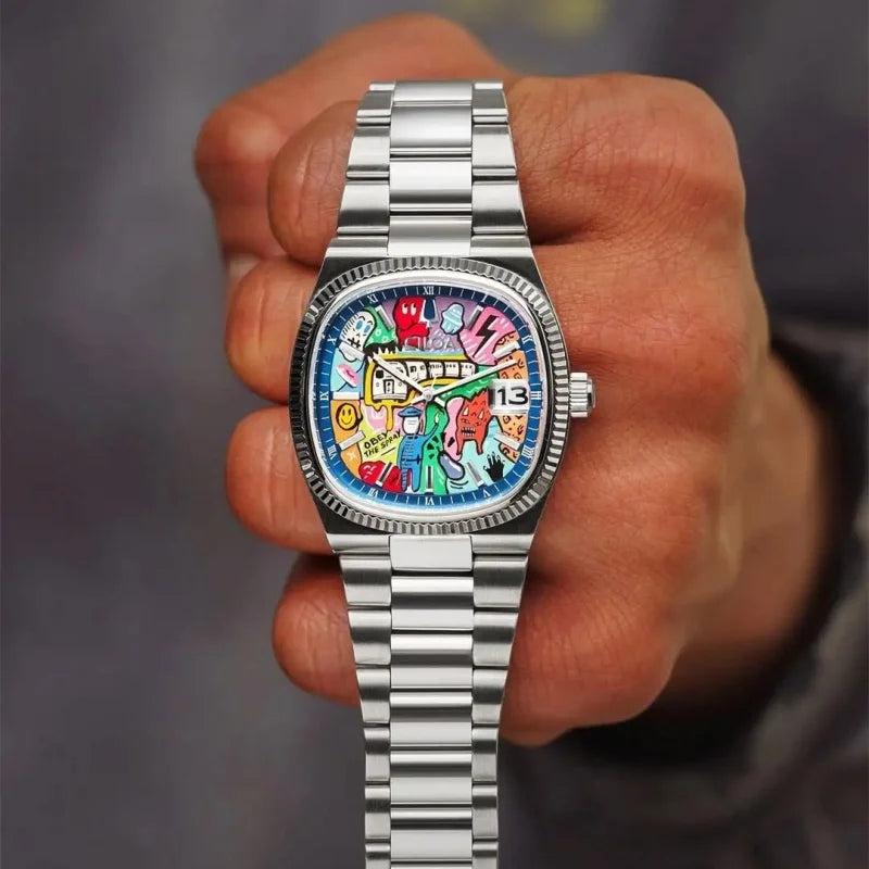 Reloj cuadrado retro para hombre, marca de lujo ligero, regalo genuino, nuevo 2026, correa de acero inoxidable, reloj de cuarzo impermeable