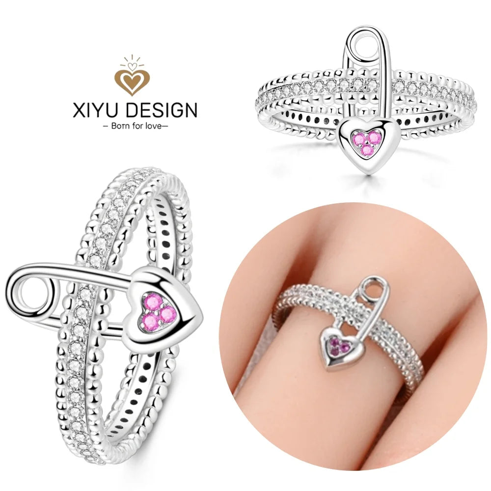2024 nuevo anillo de plata 925 anillo de lazo brillante de circón anillo de boda de dedo Original S925 DIY regalo de joyería fina para mujer