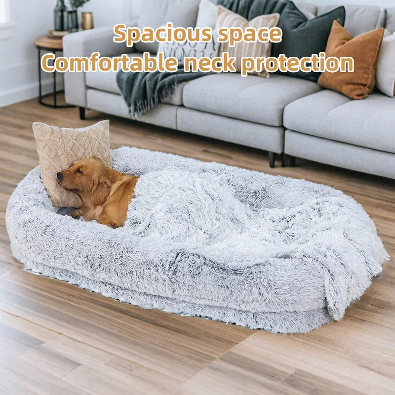 Cama gigante para perros para humanos, cama de esponja de felpa para humanos y perros, colchón informal tanto para humanos como perros.