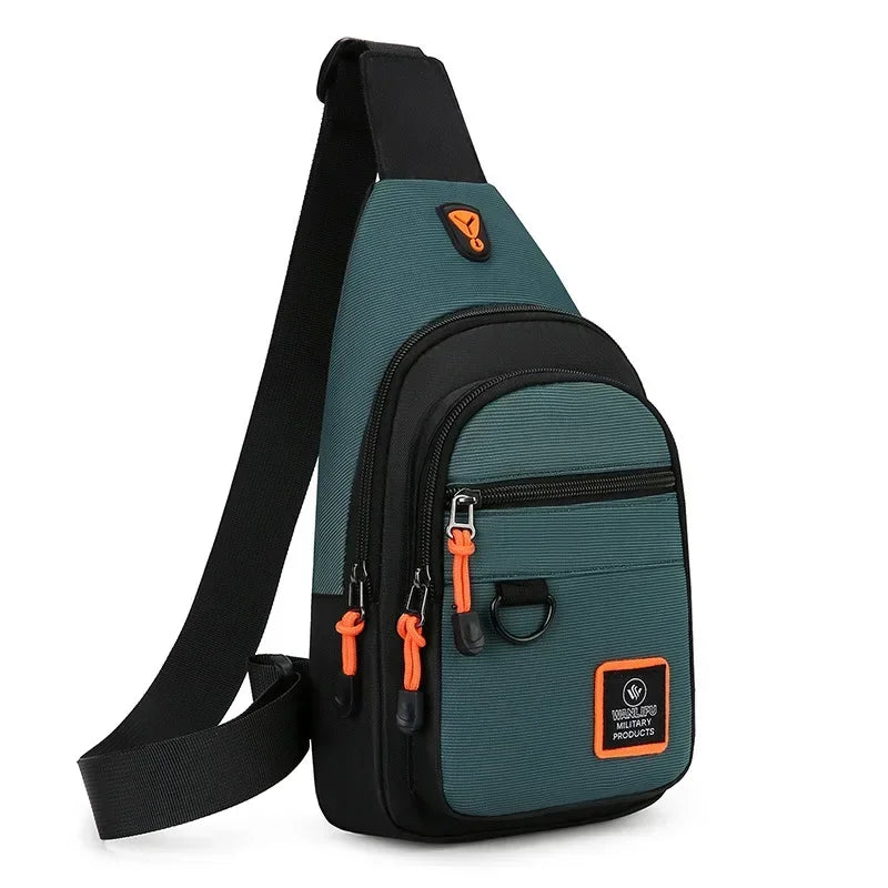 Riñoneras informales con estilo para hombre, bolso de pecho para hombre, bolso de pecho a la moda, bolso de hombro tipo bandolera de tela Oxford ligero