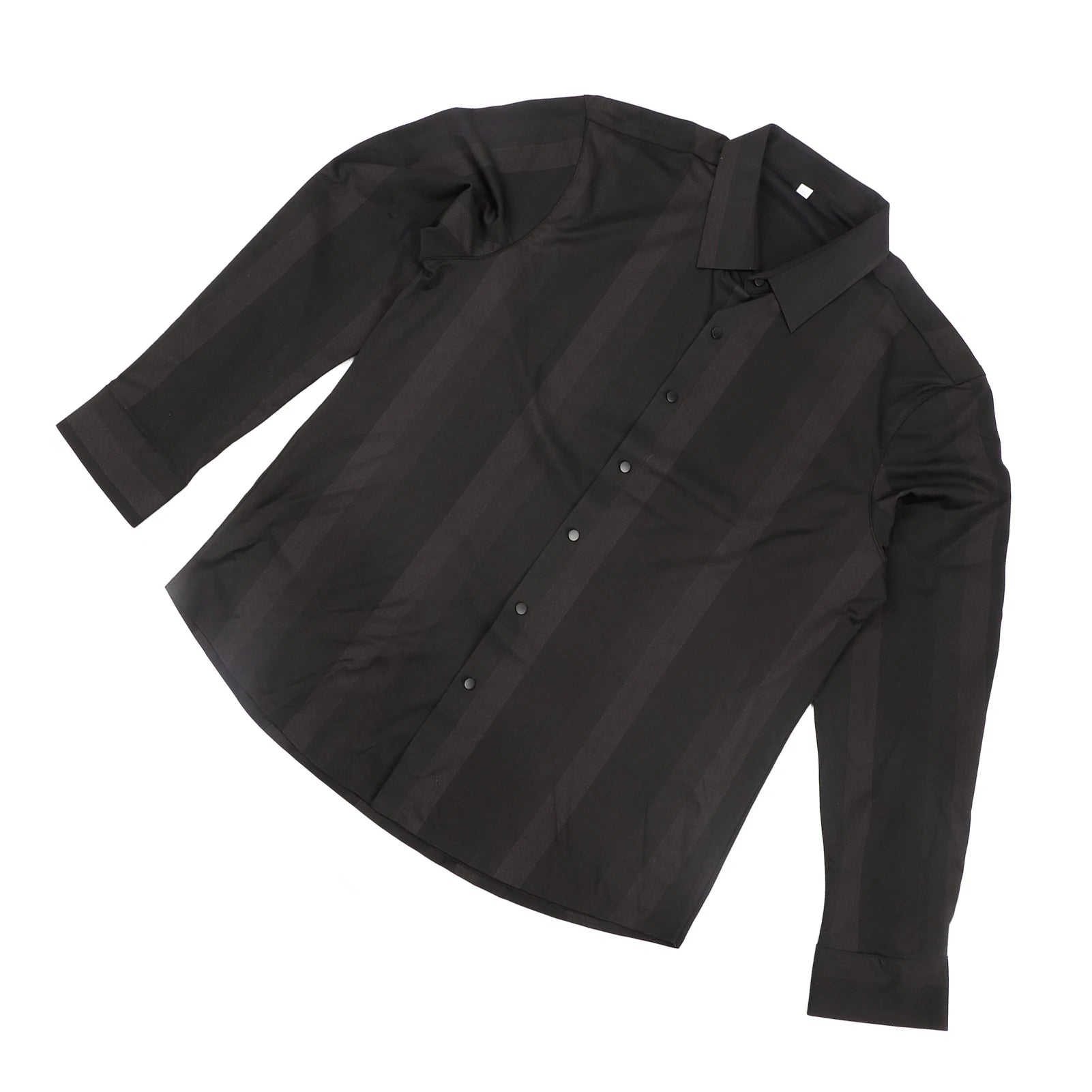 Camisa de manga larga de seda de hielo para hombre, camisa de manga larga para hombre, camisa de planchado sin rieles de alta flexibilidad, camisa de seda de hielo a rayas