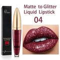 Lápices labiales líquidos con purpurina mate, brillo de labios brillante con diamantes, resistente al agua, brillo de labios de larga duración, Maquillaje de tinte de labios para mujer