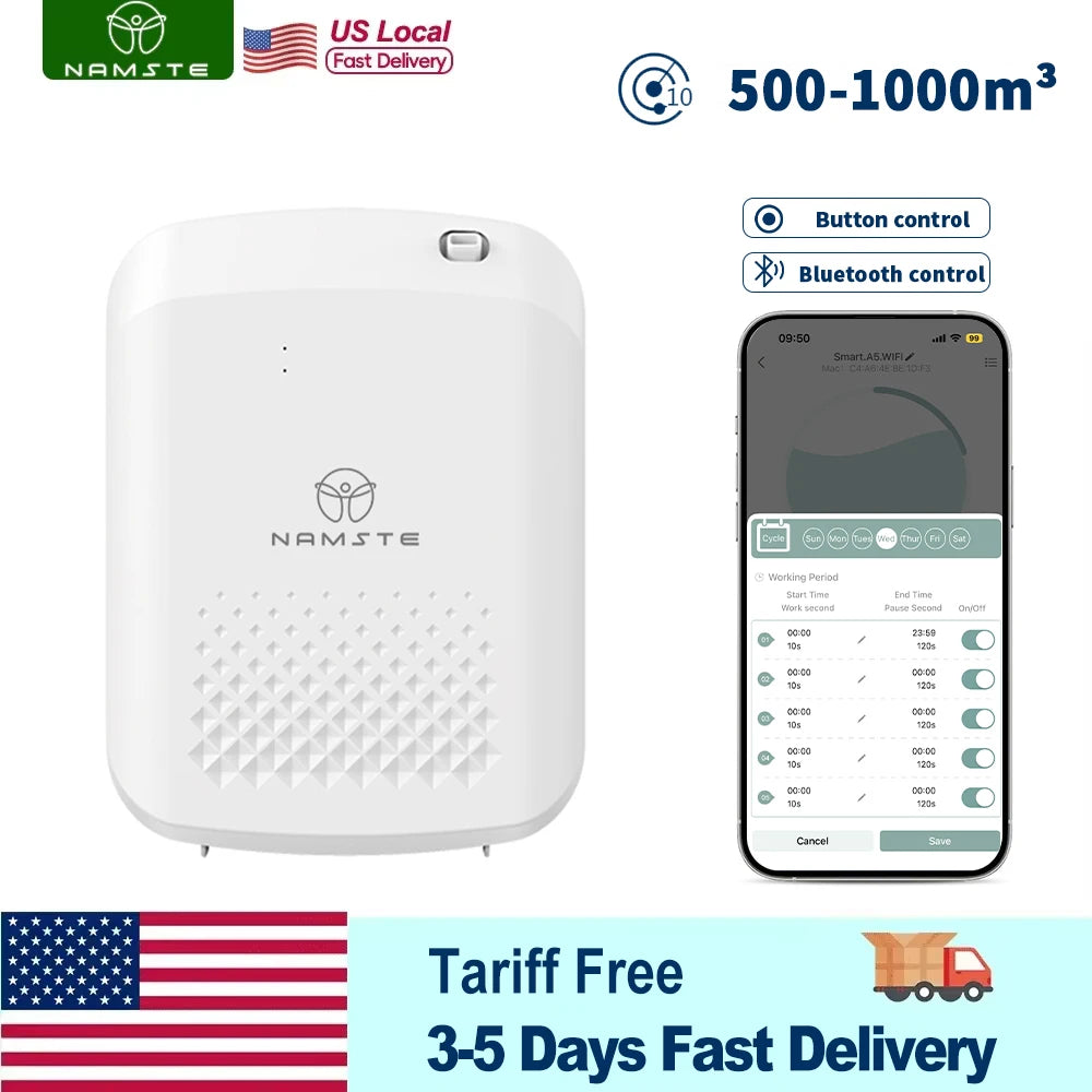 Difusor de Aroma inteligente NAMSTE, difusor de fragancia profesional para hoteles, máquina de Aroma para habitaciones grandes de 1000m3 con ventilador, Control Bluetooth