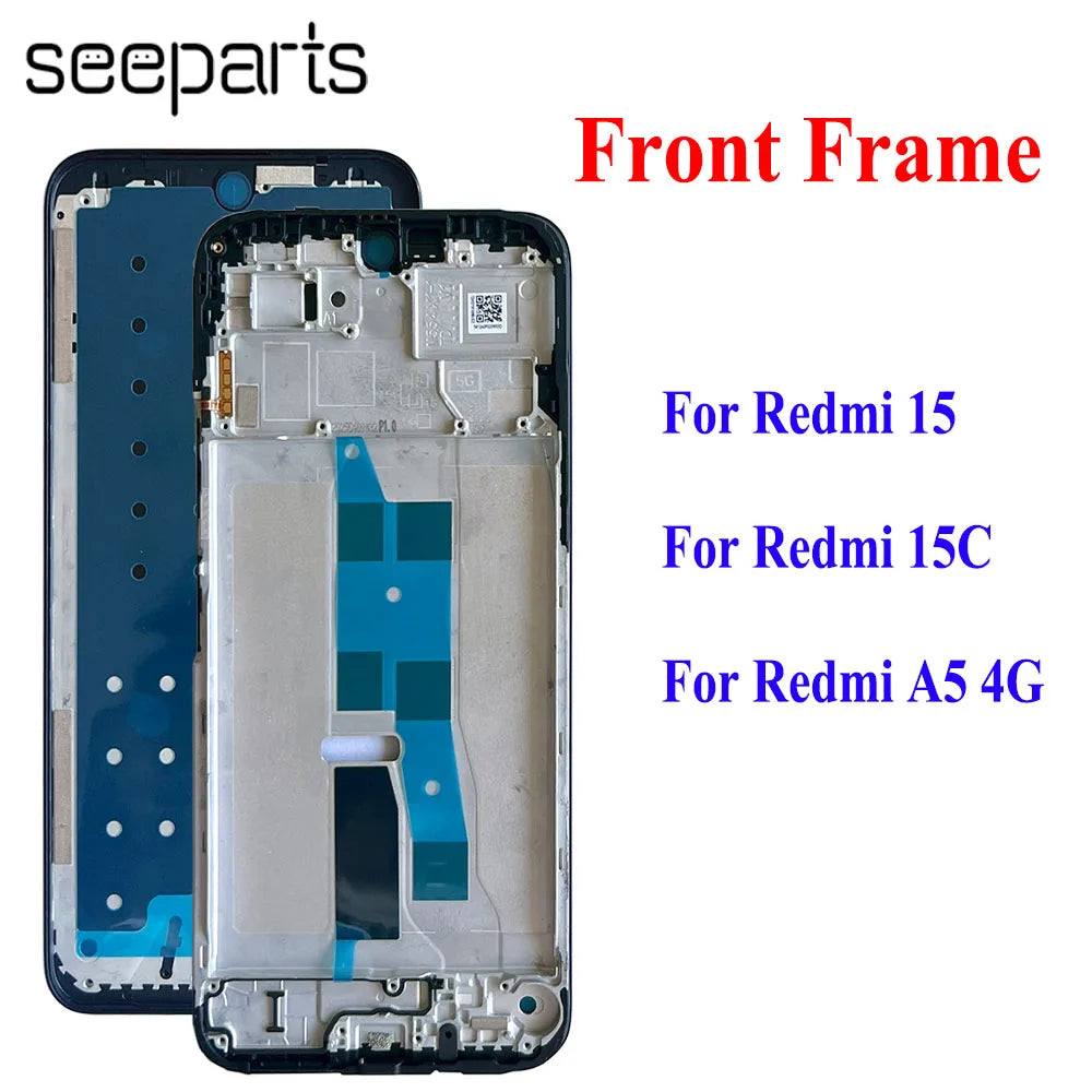 Para Xiaomi Redmi 15 15C marco LCD marco medio bisel carcasa versión Eur piezas de repuesto para Redmi A5 4G marco frontal
