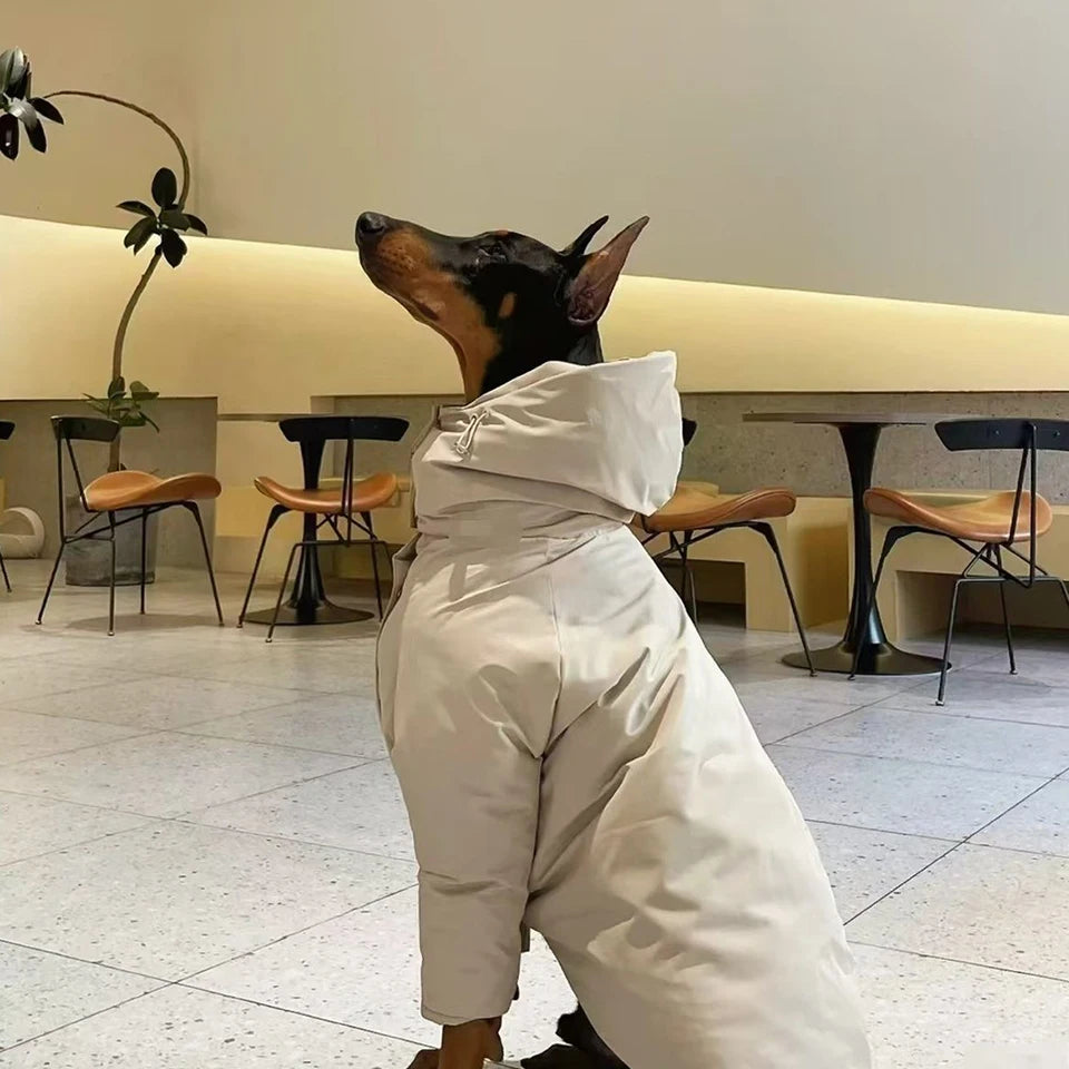 FATHIN Chaqueta acolchada de algodón a prueba de viento para invierno para perros grandes Doberman Pastor Alemán Malamute Alaska Abrigo cálido para exteriores