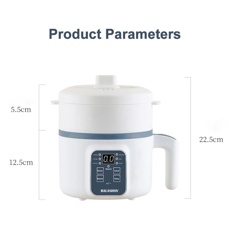 Olla arrocera eléctrica de 1,7 l, doble capa, 220V, multicocina antiadherente, multicocina mecánica inteligente, olla de arroz al vapor para el hogar
