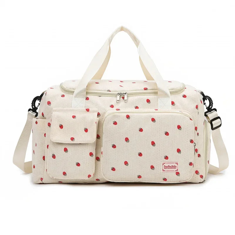 Bolsa de viaje de pana, bolsa de viaje de gran capacidad con compartimento para zapatos, bolsas deportivas para Fitness para mujer, bolsas de lona