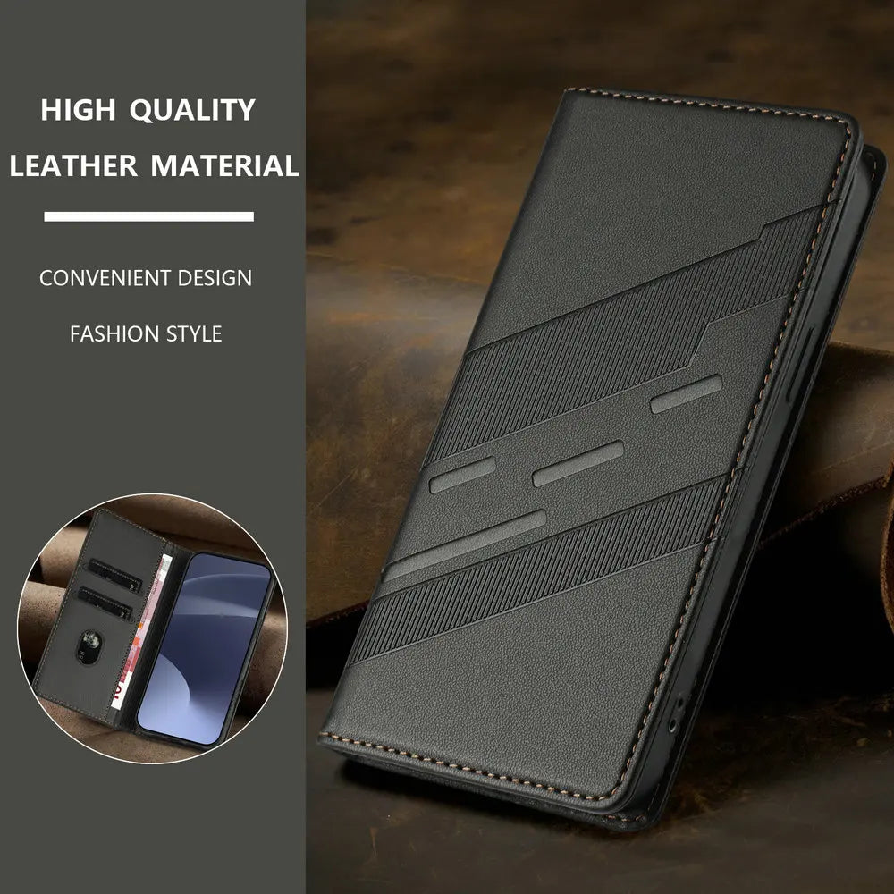 Funda de Lujo 360° para Xiaomi Poco X8 Pro Max 5G, Funda Protectora de Cuero Tipo Libro, Compatible con Poco X7 Pro, M7, M8 Pro, F7, M7, F8 Ultra, con Cierre Magnético