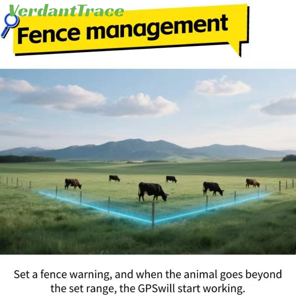 VerdantTrace 2G 4G/NB-IoT Collar GPS WIFI para Ganado, Rastreador Inteligente para Vacas y Ovejas con Carga Solar, Batería Personalizada LoRa de 20000 mAh