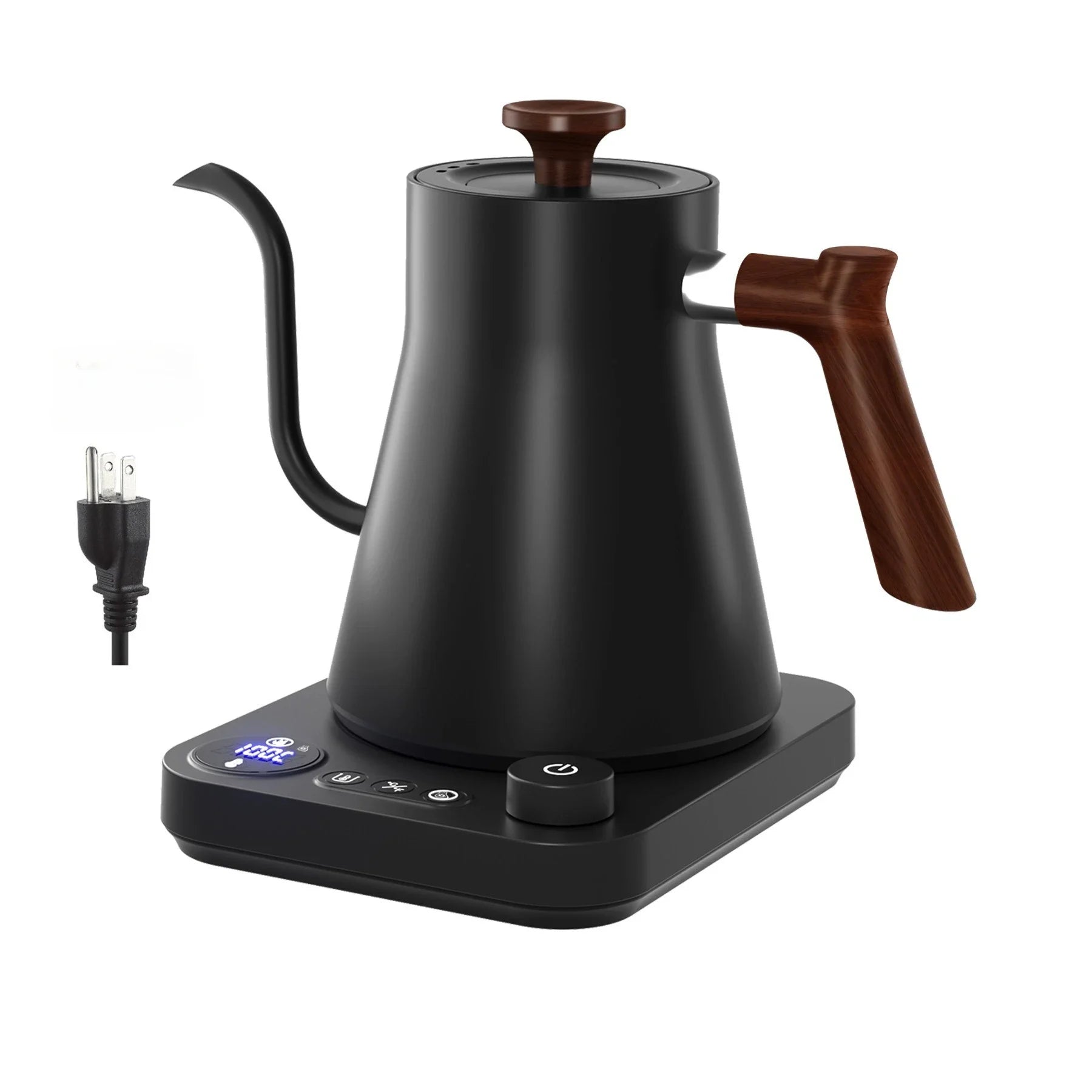 Tetera eléctrica con cuello de cisne, cafetera manual de 900ML, tetera inteligente con Control de temperatura, hervidor de calentamiento rápido de 110v/220v