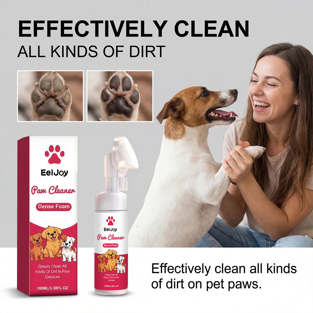 Espuma Limpiadora de Patas para Perros y Gatos de 100 ml con Cepillo, Limpieza Profunda y Rápida, Sin Enjuague, Hidratante, Aroma Fresco, Limpiador para Mascotas
