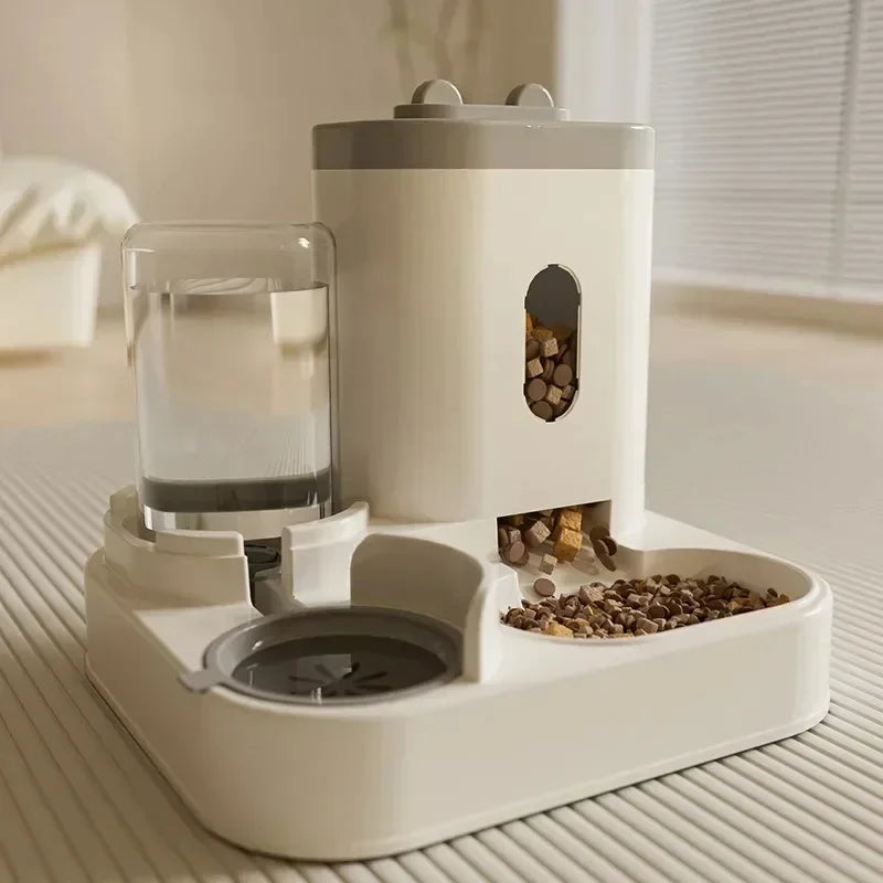 Comedero Automático para Perros y Gatos con Fuente de Agua, Plato Elevado de Gran Capacidad para Bebedero y Comedero de Mascotas
