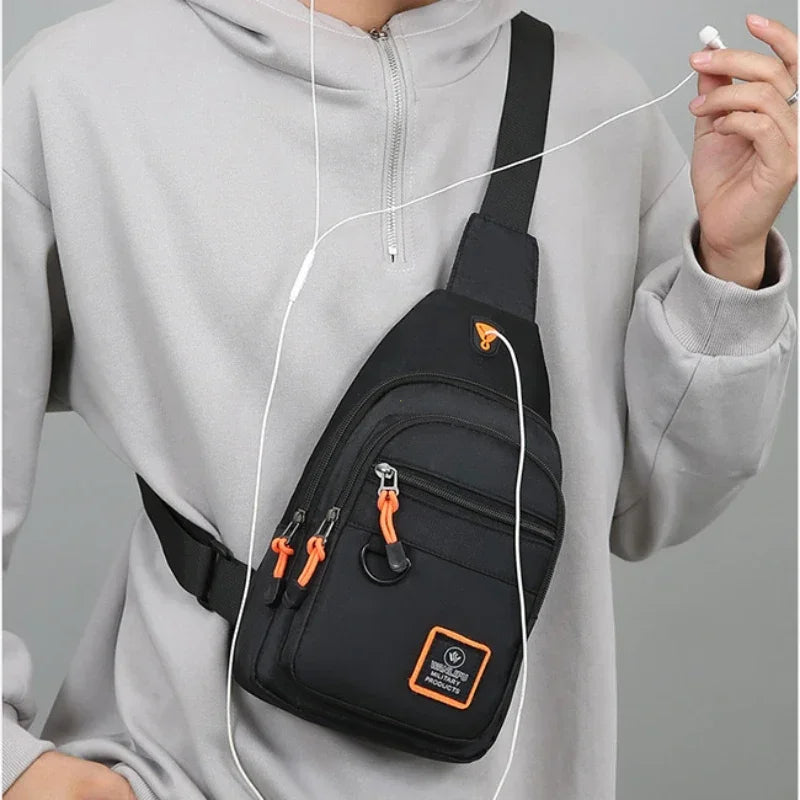 Riñoneras informales con estilo para hombre, bolso de pecho para hombre, bolso de pecho a la moda, bolso de hombro tipo bandolera de tela Oxford ligero
