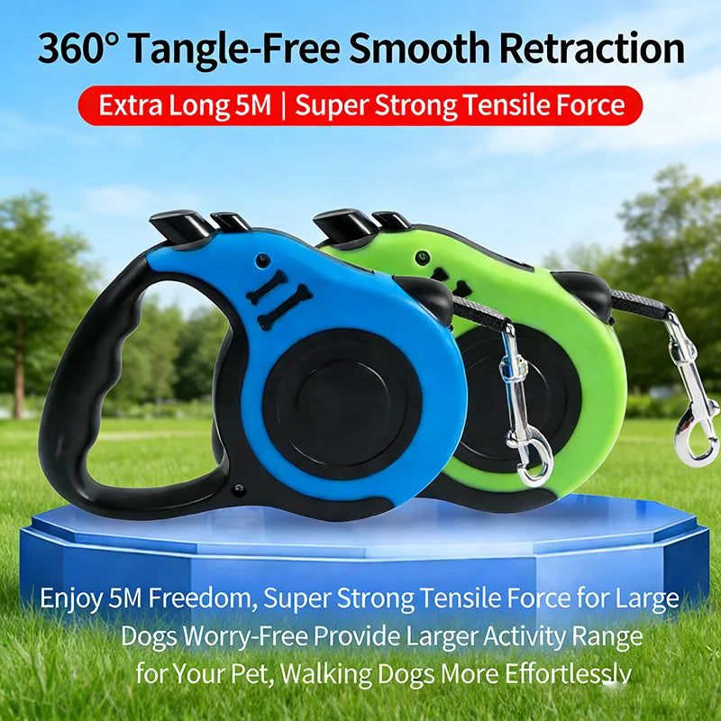 Correa Retráctil Automática para Mascotas, Cuerda de Nailon Resistente para Pasear Perros, Cuerda de Tracción Ajustable para Gatos, Dispositivo de Tracción Antirrotura para Mascotas