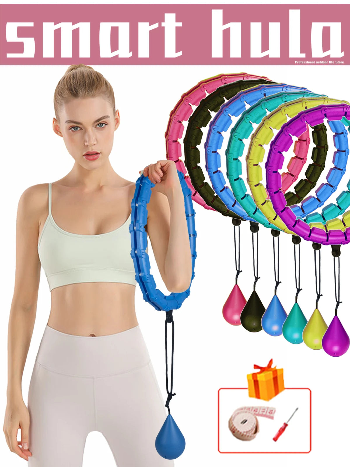 Aro de Ejercicio Ajustable de 32/24/28 Secciones, Aro de Fitness Desmontable para Abdomen y Cintura, Aro de Masaje para Pérdida de Peso 2026