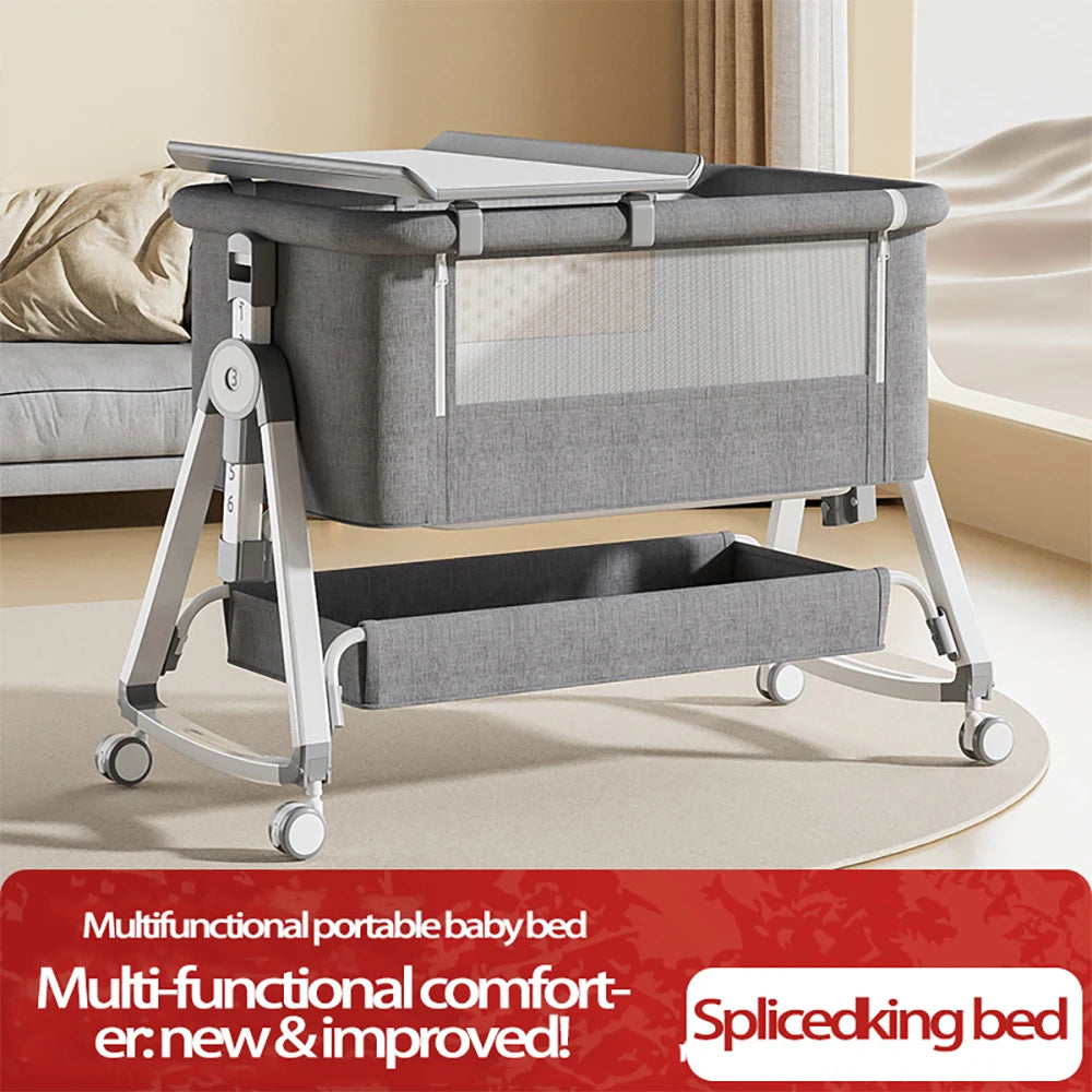Cuna Multifuncional Segura para Bebés, Plegable, con Función de Balanceo, para Colocar Junto a la Cama, Portátil, para Recién Nacidos, para una Vida Familiar Más Sencilla