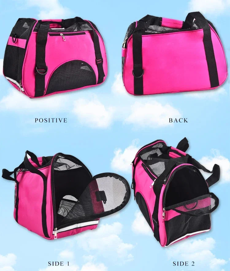 Bolsas de transporte para gatos, bolsa de transporte portátil para perros, bolsas de transporte transpirables de malla para perros pequeños, bolso plegable para gatos, bolsa de viaje para mascotas, bolsa de transporte