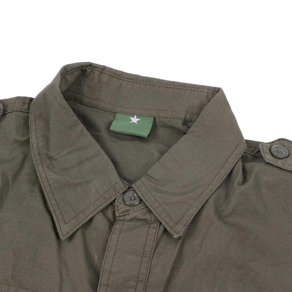 Camisa de trabajo para hombre, uniforme Industrial de algodón de manga larga verde, duradera, transpirable para construcción, uso diario al aire libre