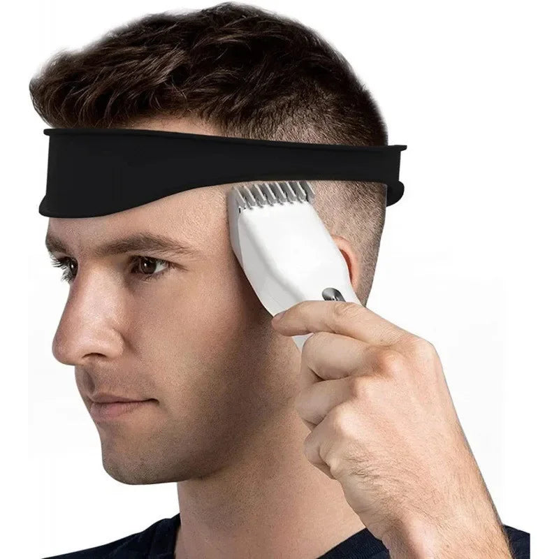 Plantilla de corte de pelo DIY, banda de corte de pelo, guía de corte de pelo de silicona curvada transpirable para el hogar para niños y hombres