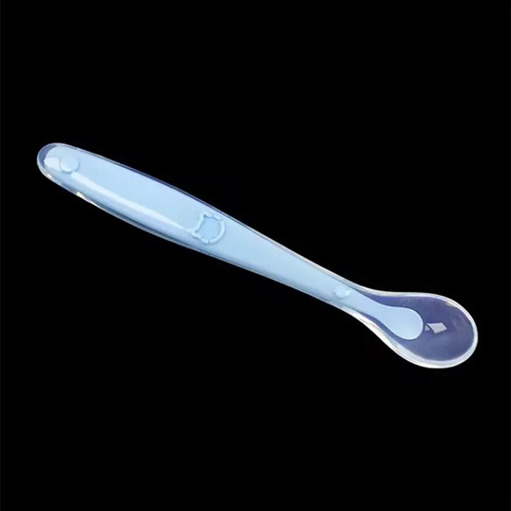 Cuchara de silicona para bebés para niños, comida complementaria, cuchara suave, cucharas de entrenamiento, vajilla de alimentación para niños y niñas