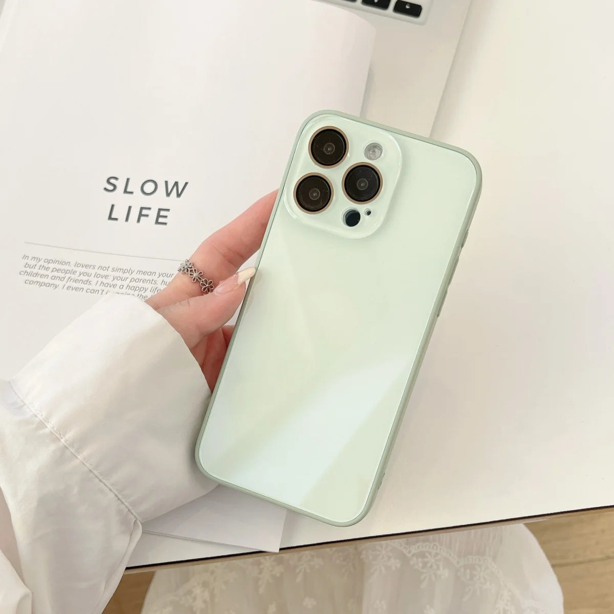 Funda de teléfono todo incluido Backplane de vidrio templado de lujo para iPhone 17 16 15 14 13 12 11 Pro Max cámara protege la cubierta sencilla