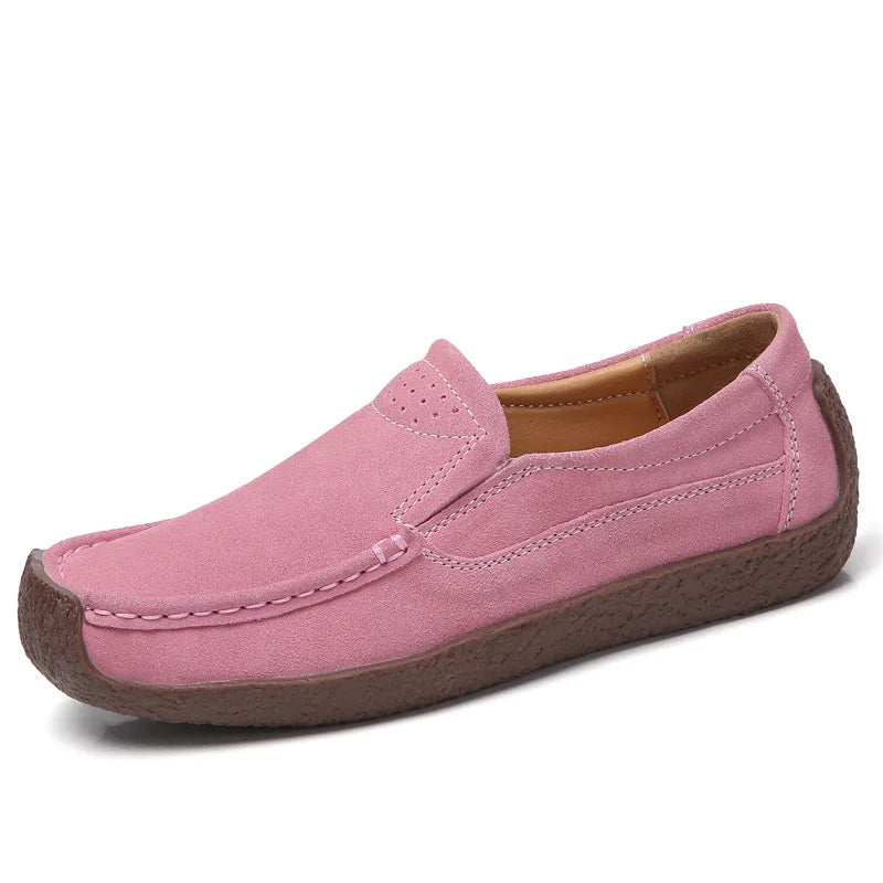 Zapatos informales De cuero genuino para Mujer, zapatillas De ocio, mocasines sin cordones De marca De lujo para Mujer, mocasines suaves para Mujer, Zapatos De Mujer