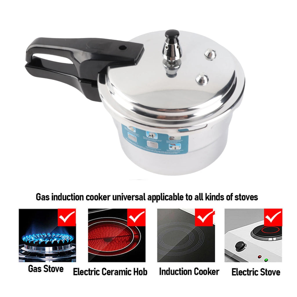 Olla a presión de 3L, estufa de aluminio a prueba de explosiones, olla de cocina para conservas de cocción rápida con rejilla de vapor para Cocina