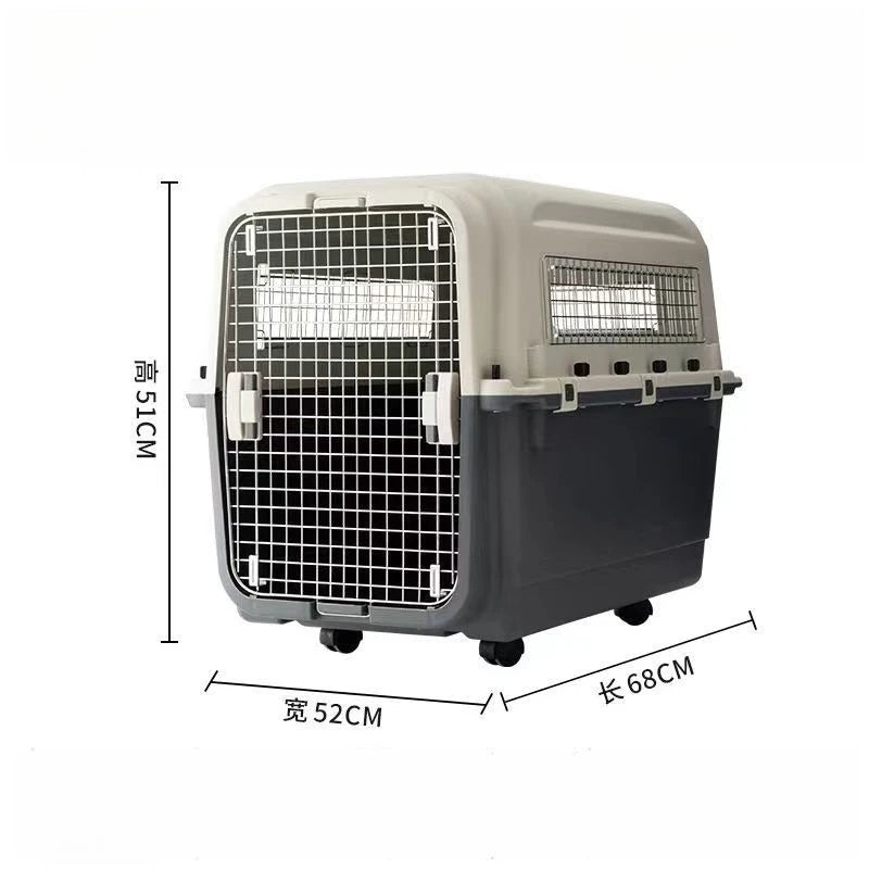 Caja de transporte de plástico para perros aprobada por IATA 3XL, jaula para mascotas con perrera, cajas de viaje para envío de aerolínea