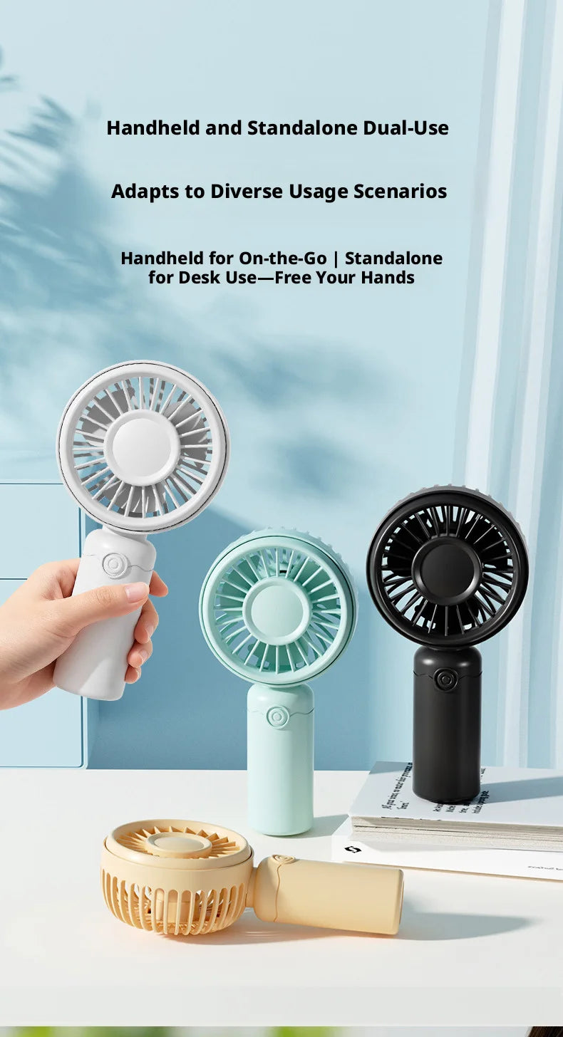 Nuevo Mini Ventilador Portátil USB Recargable Silencioso para Mesa, Maquillaje, Pestañas, Niños, Oficina, Viajes, Enfriador de Aire