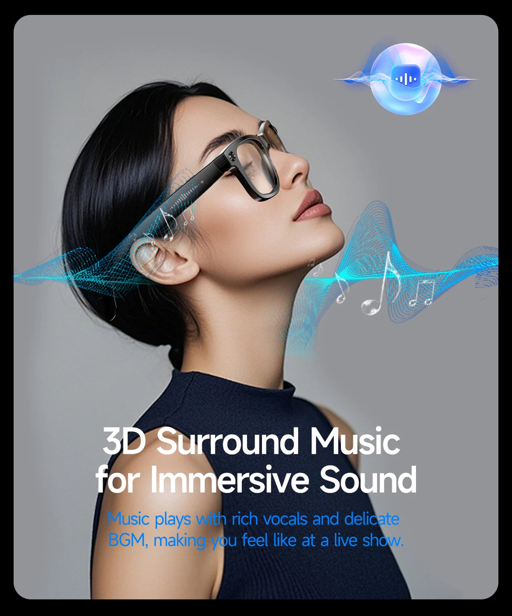 Gafas Inteligentes 2026 Nueva Versión con Cámara, Grabación de Video, Reconocimiento de Fotos por IA, Llamadas Bluetooth, Traducción de Voz, Gafas de Sol para Hombre