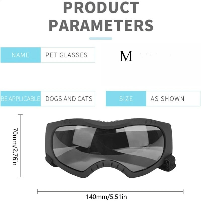 LETVIA Gafas para perros Gafas de sol con protección UV para mascotas para perros medianos Gafas específicas para mascotas al aire libre A prueba de viento A prueba de arena para senderismo