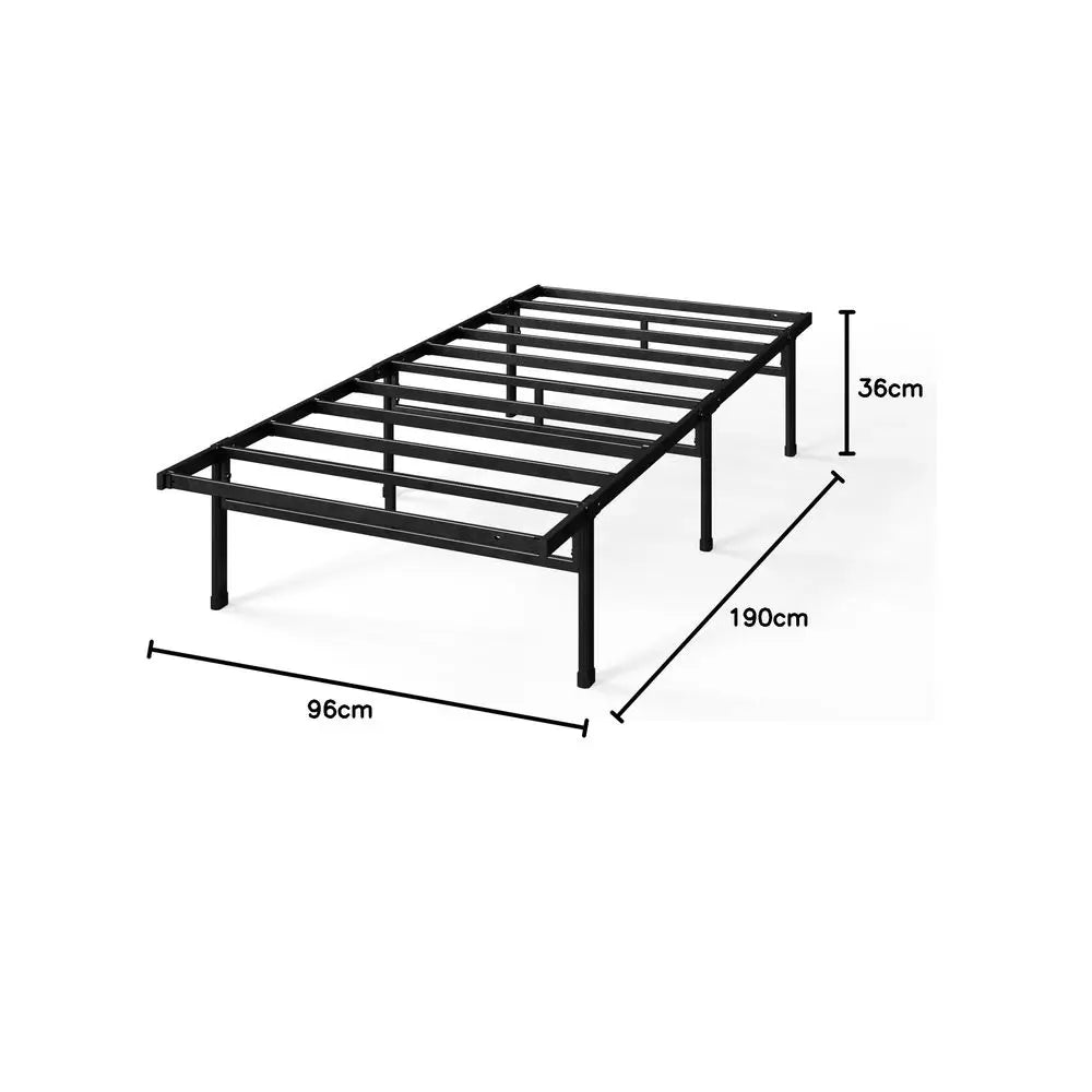 Base de Cama Individual de Acero Elias con Soporte para Colchón y hasta 11 Patas para Mayor Estabilidad y Espacio de Almacenamiento