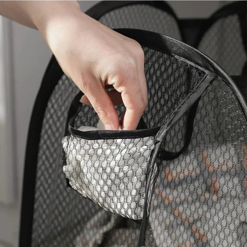 Cesta para ropa sucia, cesta para la colada sucia, esqueleto ventilado, plegable, fácil almacenamiento, cesta de almacenamiento portátil de gran capacidad