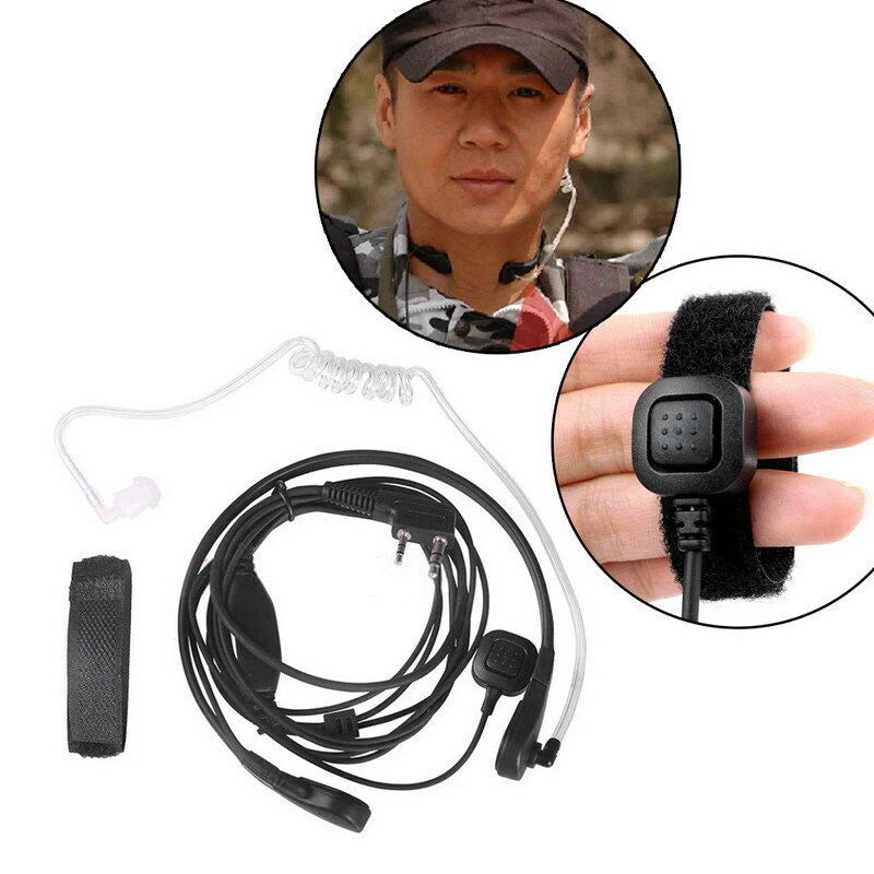 Walkie Talkie micrófono de alta resistencia U94 PTT cuello micrófono de garganta auricular Radio Nato auriculares tácticos para Baofeng Kenwood HYT TYT