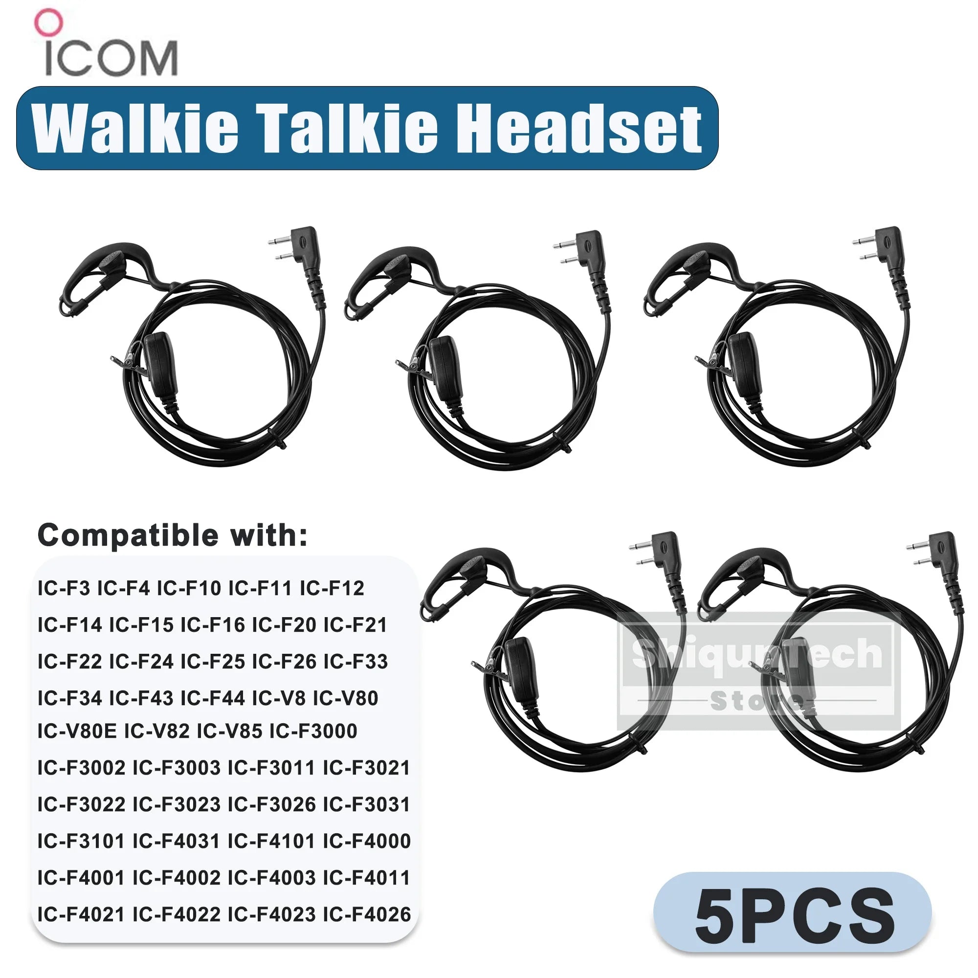 Auricular para ICOM Radio bidireccional IC-F22S auriculares de alta calidad Compatible con IC-V85 IC-V82 Walkie Talkie auriculares con micrófono PTT