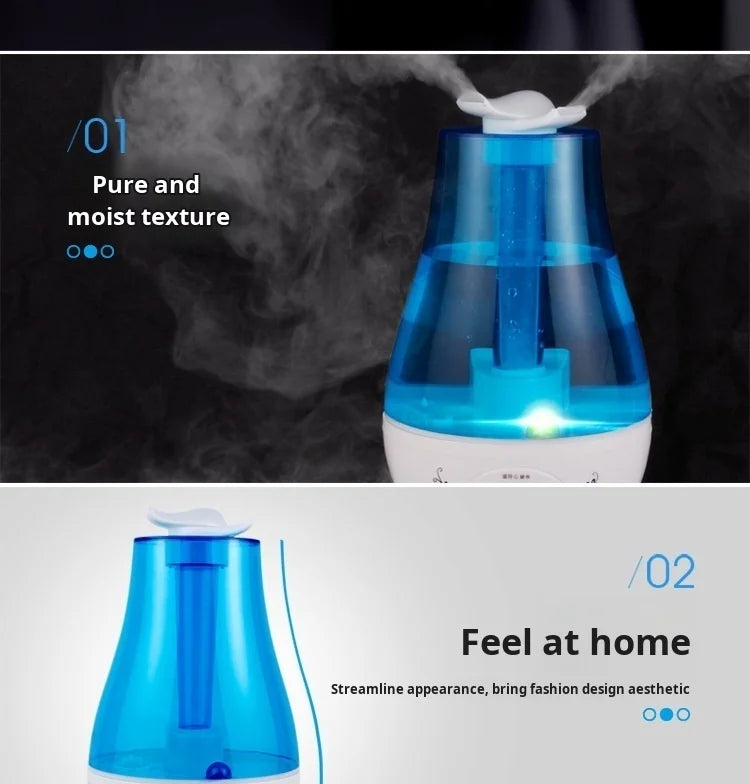Humidificador de dormitorio para el hogar, difusor hidratante atomizador de gran volumen de niebla con doble pulverización, Mini purificador de aire aromático ultrasónico