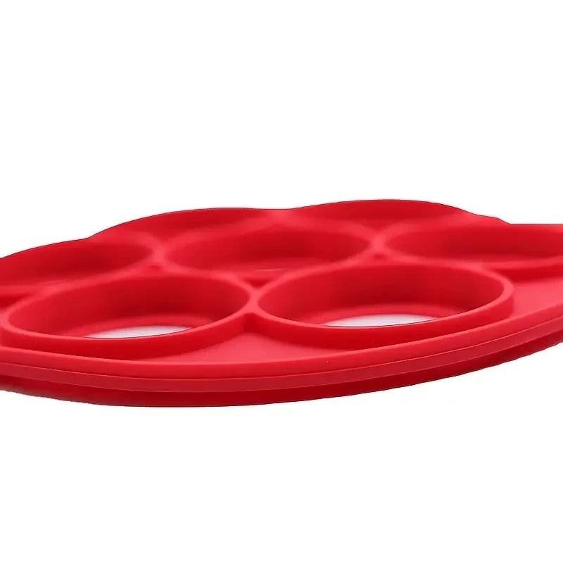 Molde de silicona antiadherente de 7 cavidades para hornear, con mango apto para alimentos, para huevos fritos, tortitas y tortillas, herramienta de cocina para el hogar.