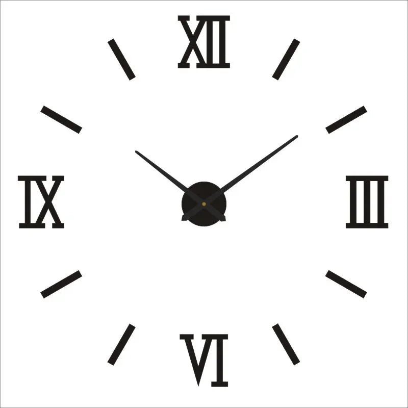 Reloj de pared con espejo acrílico de Número Romano grande 2D/3D, pegatina de moda DIY, relojes de cuarzo, reloj, decoración del hogar, pegatinas para el salón