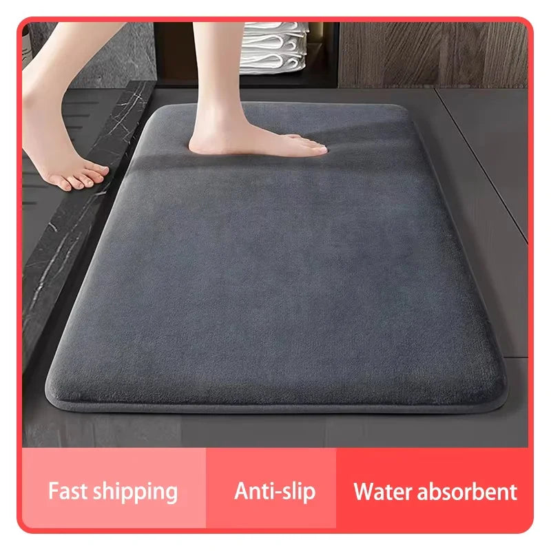Alfombra de Piso Súper Absorbente, Alfombra de Baño Súper Absorbente, Alfombra de Baño Antideslizante de Terciopelo Coral, Alfombra de Puerta, Alfombra Antideslizante para Baño