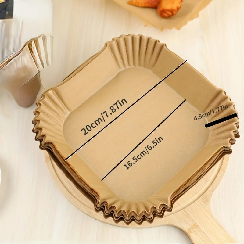Papel desechable para freidora de aire, papeles antiadherentes para hornear, revestimientos de papel redondos para freidora de aire, accesorios de cocina, 30/50/100 Uds.