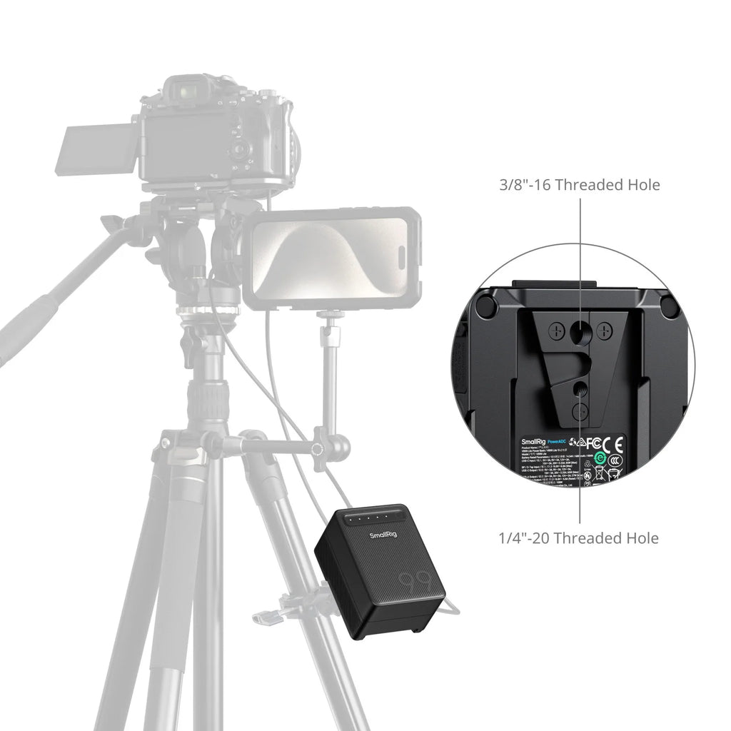 SmallRig VB99 Lite Mini V Mount batería 14,54 V 6800mAh 99Wh banco de energía con carga rápida de 65W para cámara de teléfono con luz COB